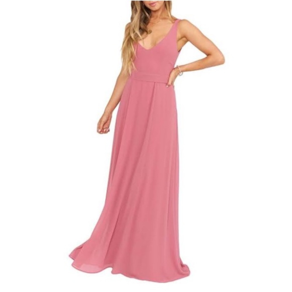 Show Me Your Mumu Jenn Tie Back Chiffon Gown